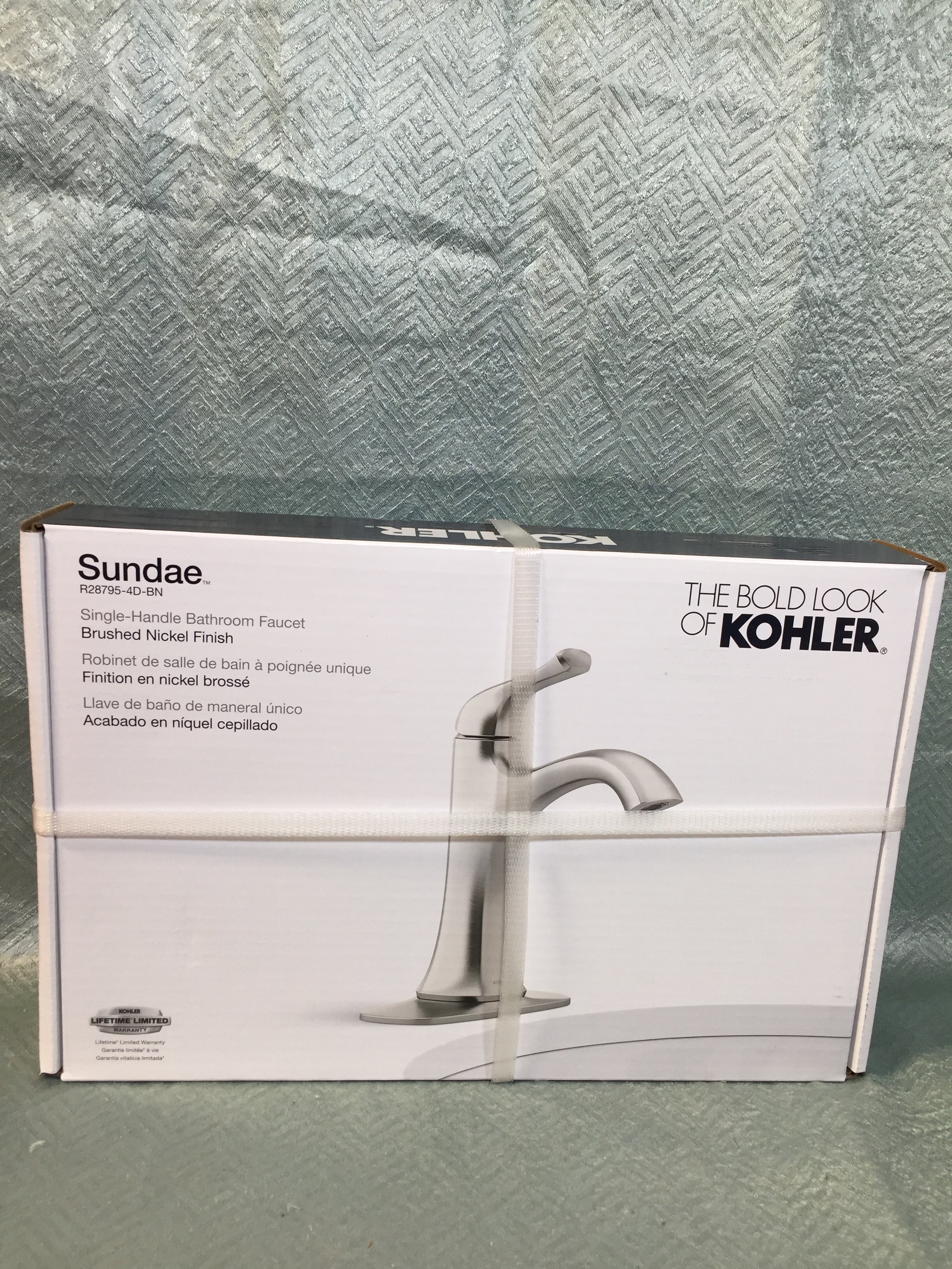 KOHLER Sundae Single Handle/Single Hole Bathroom Faucet - Brushed Nickel (7591877574894)